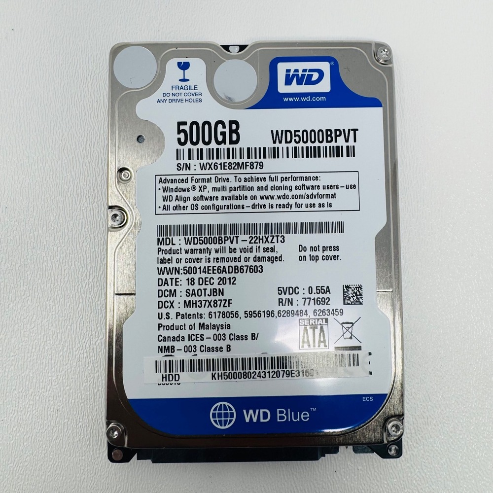 Western Digital WD Blue 500GB Laptop Hard Drive WD5000BPVT 2.5 SATA 5400RPM HDD